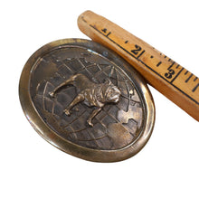 Load image into Gallery viewer, Vintage Mack Truck Bull Dog Globe Brass Buckle - 3"