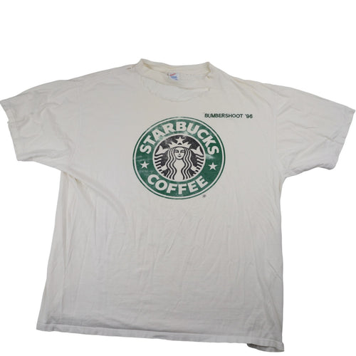 Vintage Distressed 1996 Starbucks Coffee Bumbershoot Graphic T Shirt - XL