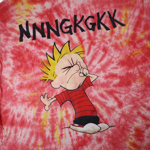 Vintage Calvin and Hobbes Graphic Tie Dyed Graphic T Shirt - XL
