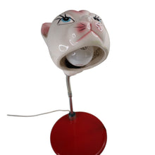 Load image into Gallery viewer, Vintage MCM Ceramic Cat Head Goose Neck Desk Lamp - OS