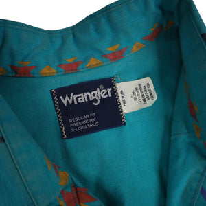 Vintage Wrangler Pastel Southwestern Print Brushpopper Button Up Shirt - XL