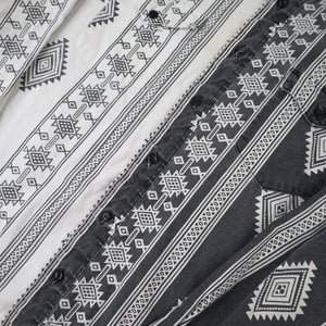 Vintage Wrangler Split Aztec Navajo Design Striped Western Shirt - L
