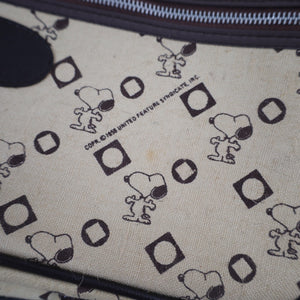 Vintage Peanuts Snoopy Allover Print Luggage Bag - OS