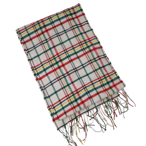 Pendleton Plaid Fringe %100 Wool Scarf - 72