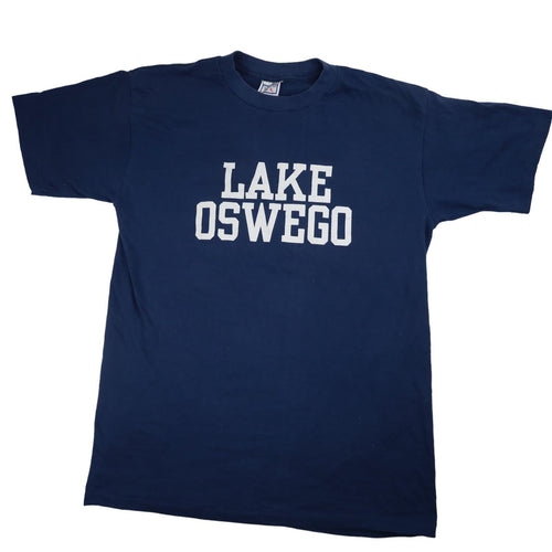 Vintage Lake Oswego Oregon Graphic Spellout T Shirt - XL