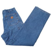 Load image into Gallery viewer, Carhartt B73-DST Denim Double Knee Baggy Carpenter Pants - 34"x34"