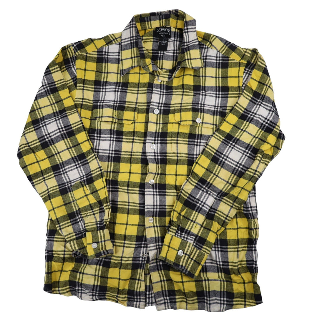 Vintage Stussy Plaid Flannel Button Down Shirt - XL