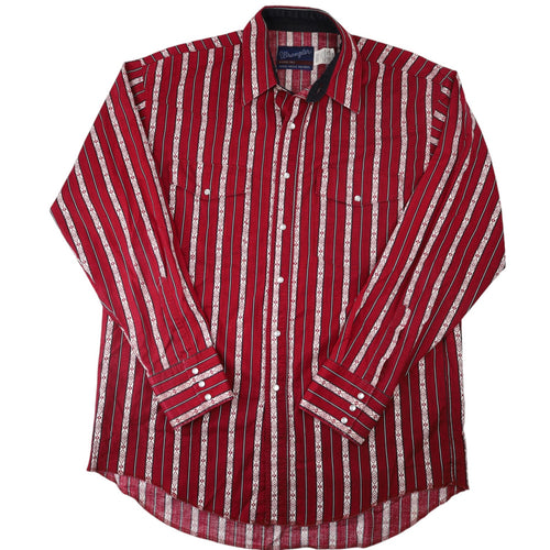 Vintage Wrangler Southwestern Print Pearl Snap Western Shirt - L