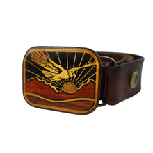 Load image into Gallery viewer, Vintage Harmony Metal Brass Bald Eagle Sunset Belt Buckle - 36"