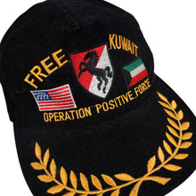 Load image into Gallery viewer, Vintage Velvet Military Free Kuwait Operation Positive Force Hat - OS