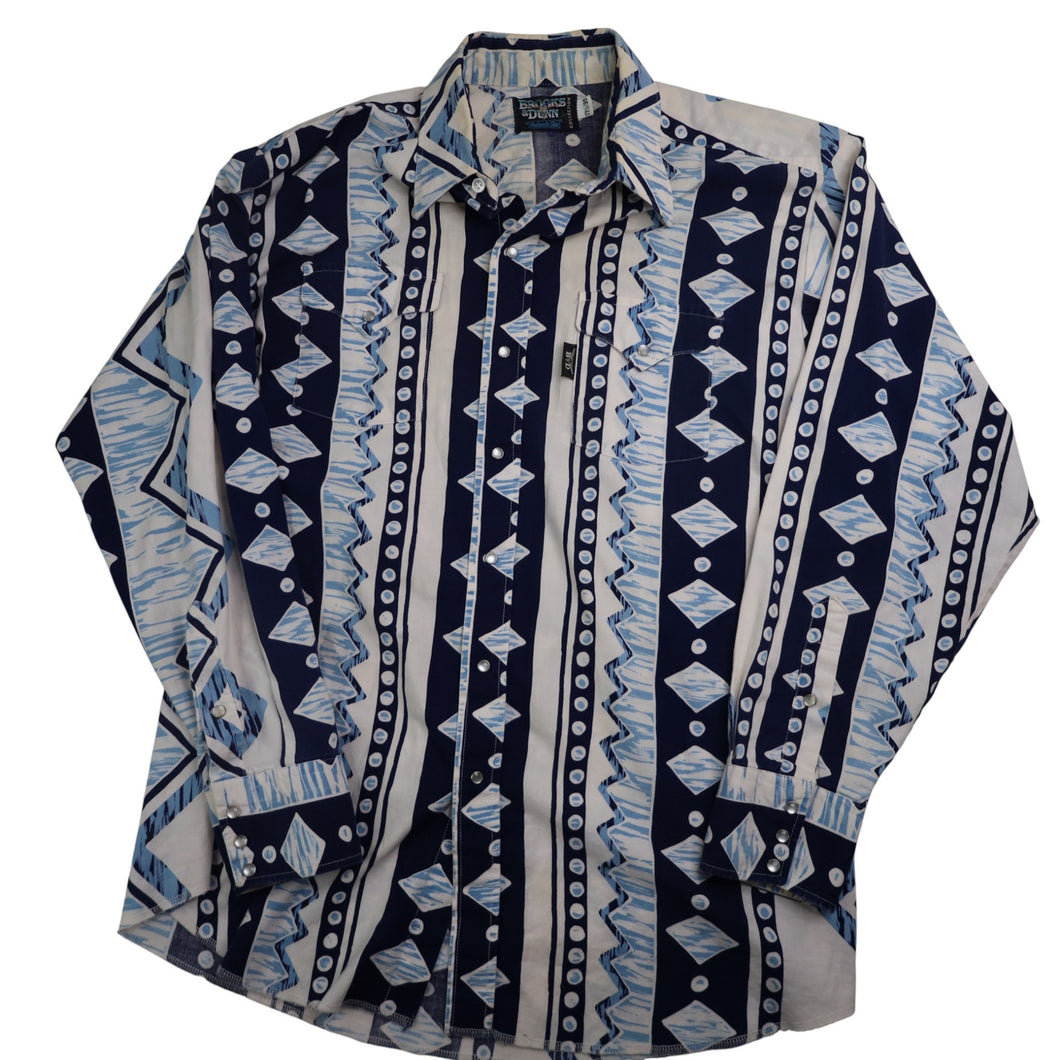 Vintage Brooks & Dunn by Panhandle Slim Aztec Pearl Snap Down Western Shirt - L