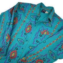 Load image into Gallery viewer, Vintage Wrangler Pastel Southwestern Print Brushpopper Button Up Shirt - XL