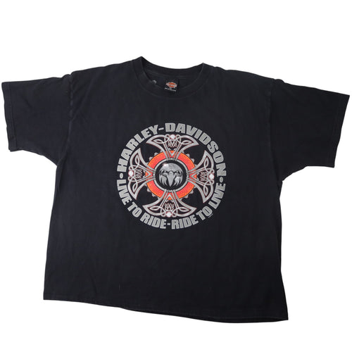 Vintage Y2k Harley Davidson Germany Tribal Flame Art Graphic T Shirt - XXL