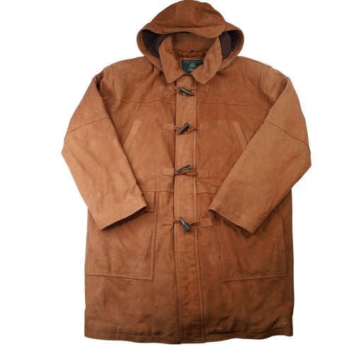 Vintage Orvis Nubuck Leather Toggle Duffle Coat - L