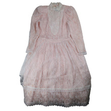 Load image into Gallery viewer, Vintage Gunne Sax  by Jessica McClintock Lace Over Pink Statin Dress - WMNS 9/10