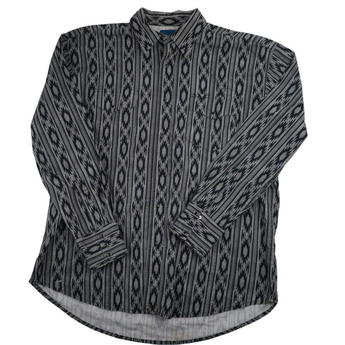 Vintage Wrangler Allover Aztec Print Pearl Snap Western Shirt - XL