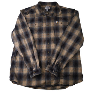 Carhartt Shadow Plaid Flannel Button Up Shirt - 2XLT