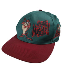 Load image into Gallery viewer, Vintage Looney Tunes Taz "More Muscle to Hustle" Snapback Hat.