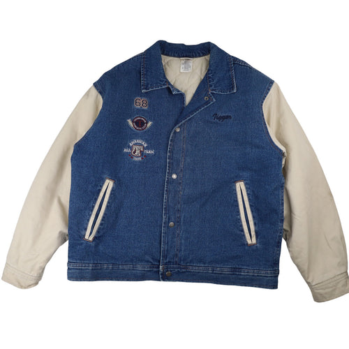 Vintage Disney Tigger Denim Varsity Jacket - M