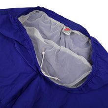 Load image into Gallery viewer, Vintage 90s Nike Big Spellout Swim Trunks. Features 90s gray tag - L