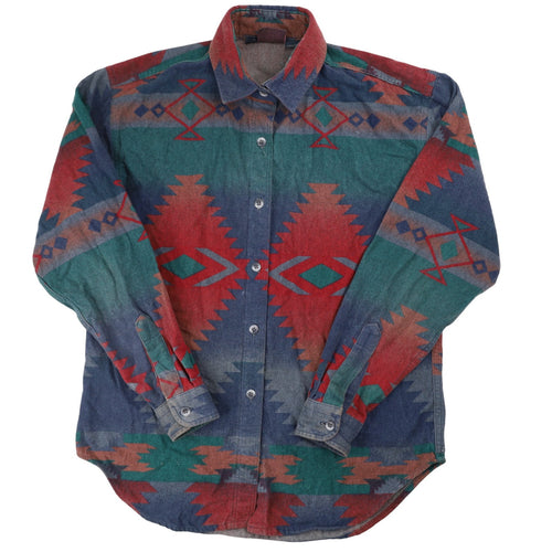 Vintage Woolrich Southwestern Aztec Print Flannel Button Down Shirt - S