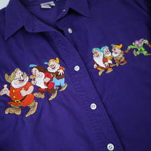 Load image into Gallery viewer, Vintage Disney Snow White 7 Dwarfs Embroidered Button Up Shirt - WMNS M