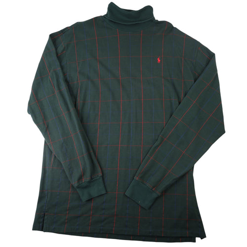 Vintage Polo Ralph Lauren Grid Pattern Turtle Neck Shirt - L