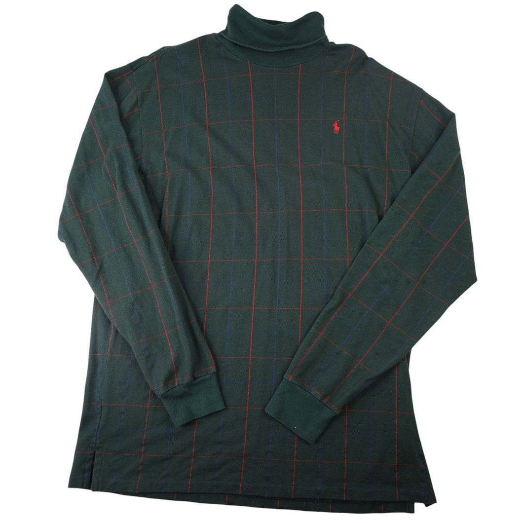 Vintage Polo Ralph Lauren Grid Pattern Turtle Neck Shirt - L