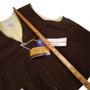 NWT True Vintage Grais Sherpa lined Suede Vest - L