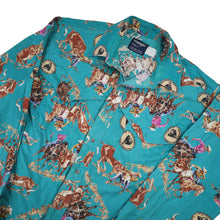 Load image into Gallery viewer, Vintage Wrangler Professional Rodeo Cowboys Assn Allover Print Button Up Shirt - XL