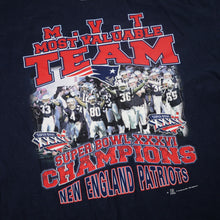Load image into Gallery viewer, Vintage Y2k New England Patriots Superbowl Champions Graphic T Shirt - XL