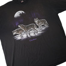 Load image into Gallery viewer, Vintage Wolf Night Scene Graphic T Shirt - XXL