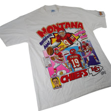 Load image into Gallery viewer, Vintage 90s Salem Sportswear Joe Montana KC Chiefs Comic SeriesT Shirt - XL