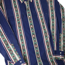 Load image into Gallery viewer, Vintage High Noon Vertical Aztec Striped Pearl Snap Western Shirt - L