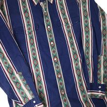 Load image into Gallery viewer, Vintage High Noon Vertical Aztec Striped Pearl Snap Western Shirt - L
