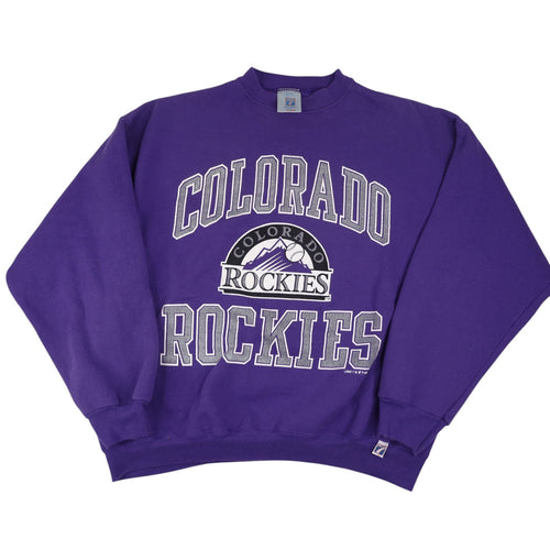 Vintage Logo 7 Colorado Rockies MLB Graphic Sweatshirt - XL