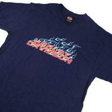 Load image into Gallery viewer, Vintage Y2k Harley Davidson Flame Spellout Graphic T Shirt - L