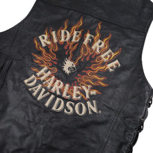 Load image into Gallery viewer, Vintage Harley Davidson Embroidered "Ride Free" Leather Vest - S