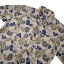 Load image into Gallery viewer, Pendleton Allover Luggage Tag Vacation Button up Shirt