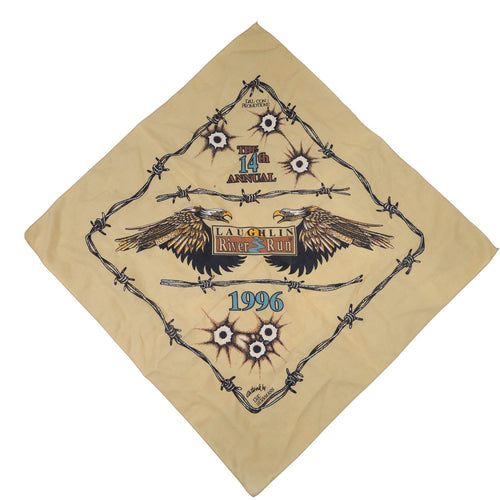 Vintage 1996 Laughlin River Run Motorcycle Rally Graphic Bandana