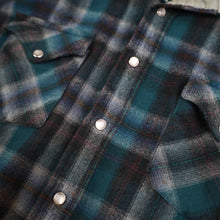 Load image into Gallery viewer, Vintage Pendleton High Grade Western Wear Shadow Plaid Pearl Snap Wool Shirt - XLT