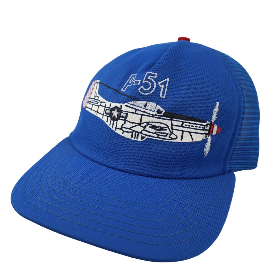 Vintage P-51 Mustang Graphic Trucker Hat - OS