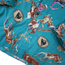 Load image into Gallery viewer, Vintage Wrangler Professional Rodeo Cowboys Assn Allover Print Button Up Shirt - XL