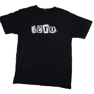 Vintage Y2k Zero Skateboards Graphic Spellout T Shirt - M