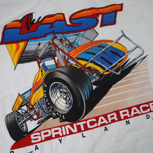 Load image into Gallery viewer, Vintage 80s  Baylands Raceway Sprint Car Racing Graphic T Shirt - L