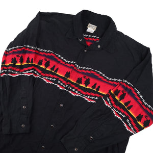 Vintage Express Riders Southwestern Cowboys Pearl Snap Down Shirt - XXL