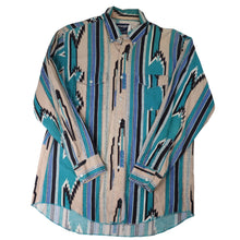 Load image into Gallery viewer, Vintage Wrangler Vertical Aztec Navajo Design Striped Western Shirt - L