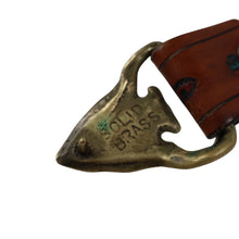 Load image into Gallery viewer, True Vintage 70s Brass Arrow Head Belt Buckle and Embossed Belt - 36&quot;-38&quot;
