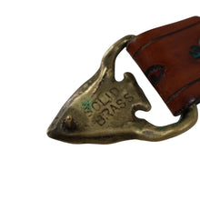 Load image into Gallery viewer, True Vintage 70s Brass Arrow Head Belt Buckle and Embossed Belt - 36"-38"
