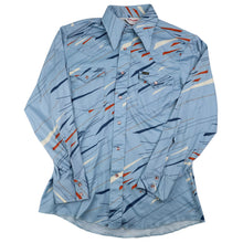 Load image into Gallery viewer, Vintage Wrangler MCM Design Polyester Pearl Snap Shirt - M